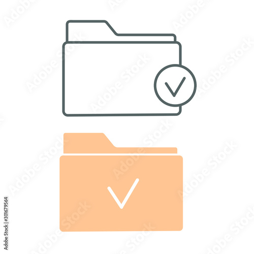 Set of simple icons with folders