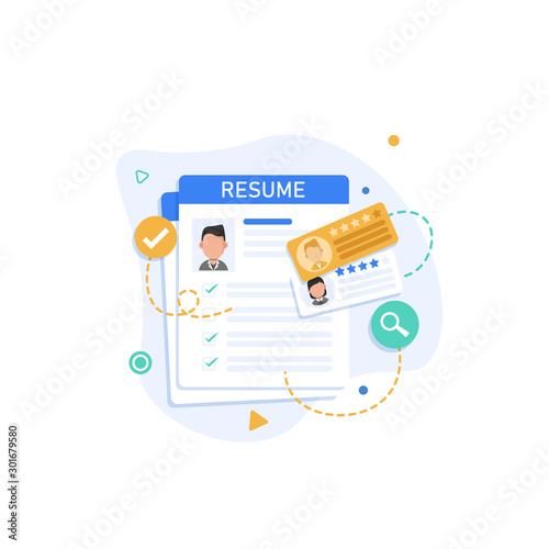 Resume. Job search and recruiting concept