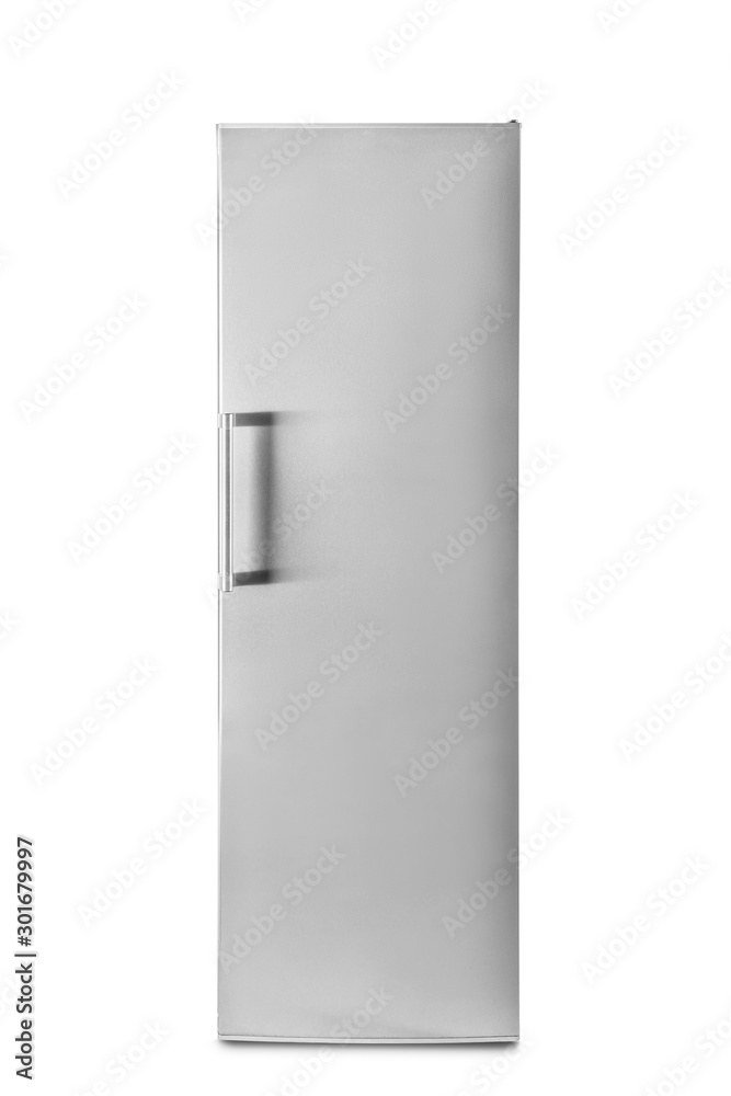 Big modern fridge on white background Big modern fridge on white background