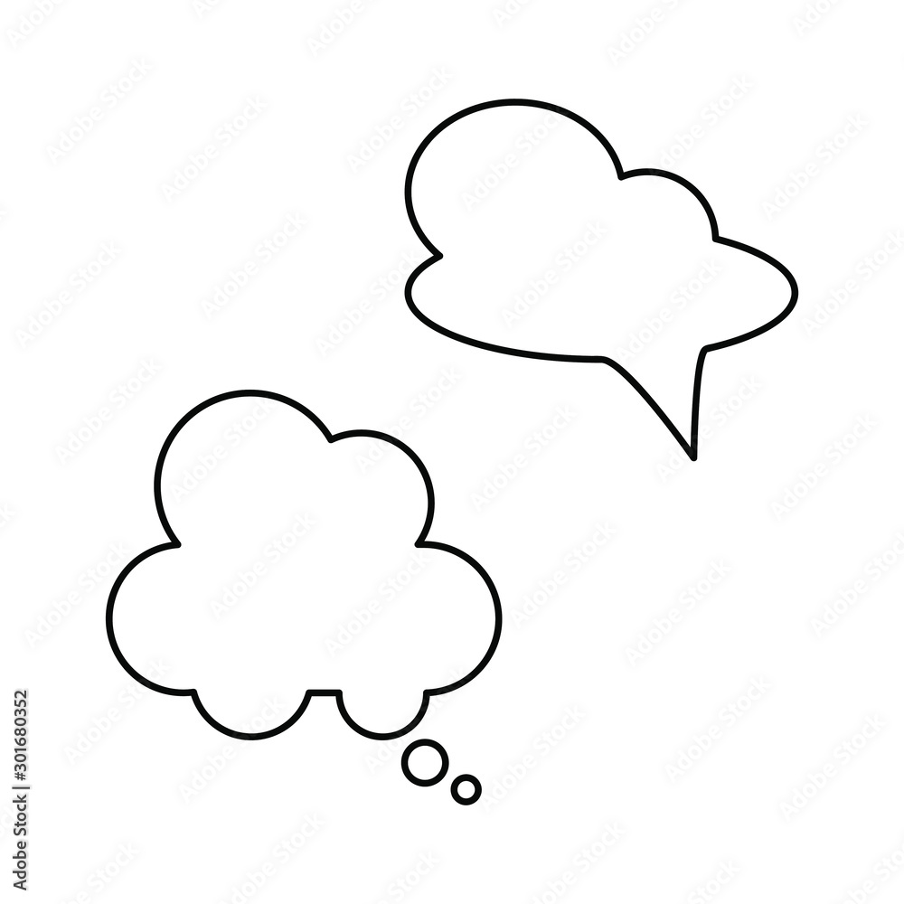 Set of simple vector icons with speech bubbles. Set of simple vector icons with speech bubbles.