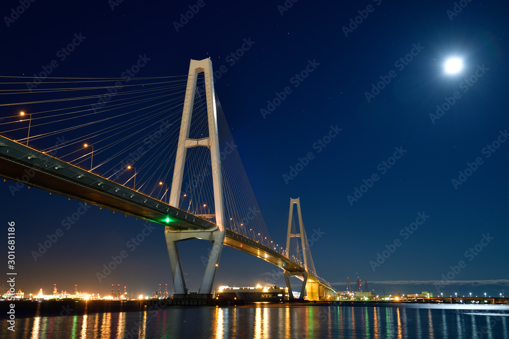 名港中央大橋の夜景