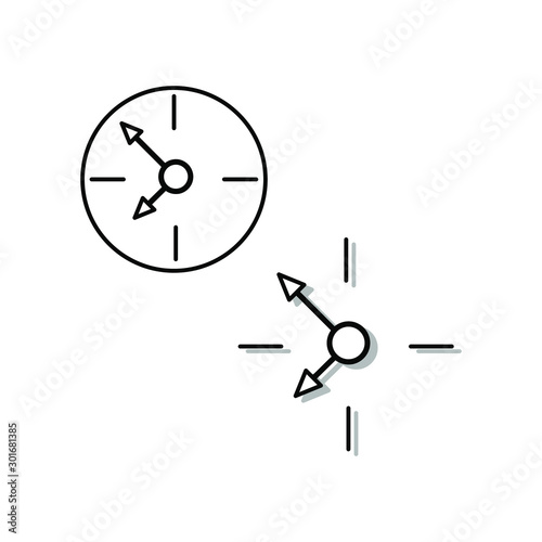 Set of simple icons with clock and dial.