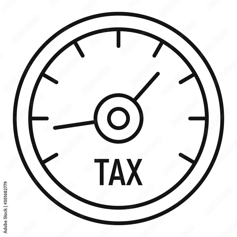 Tax clock icon. Outline tax clock vector icon for web design isolated on white background Tax clock icon. Outline tax clock vector icon for web design isolated on white background