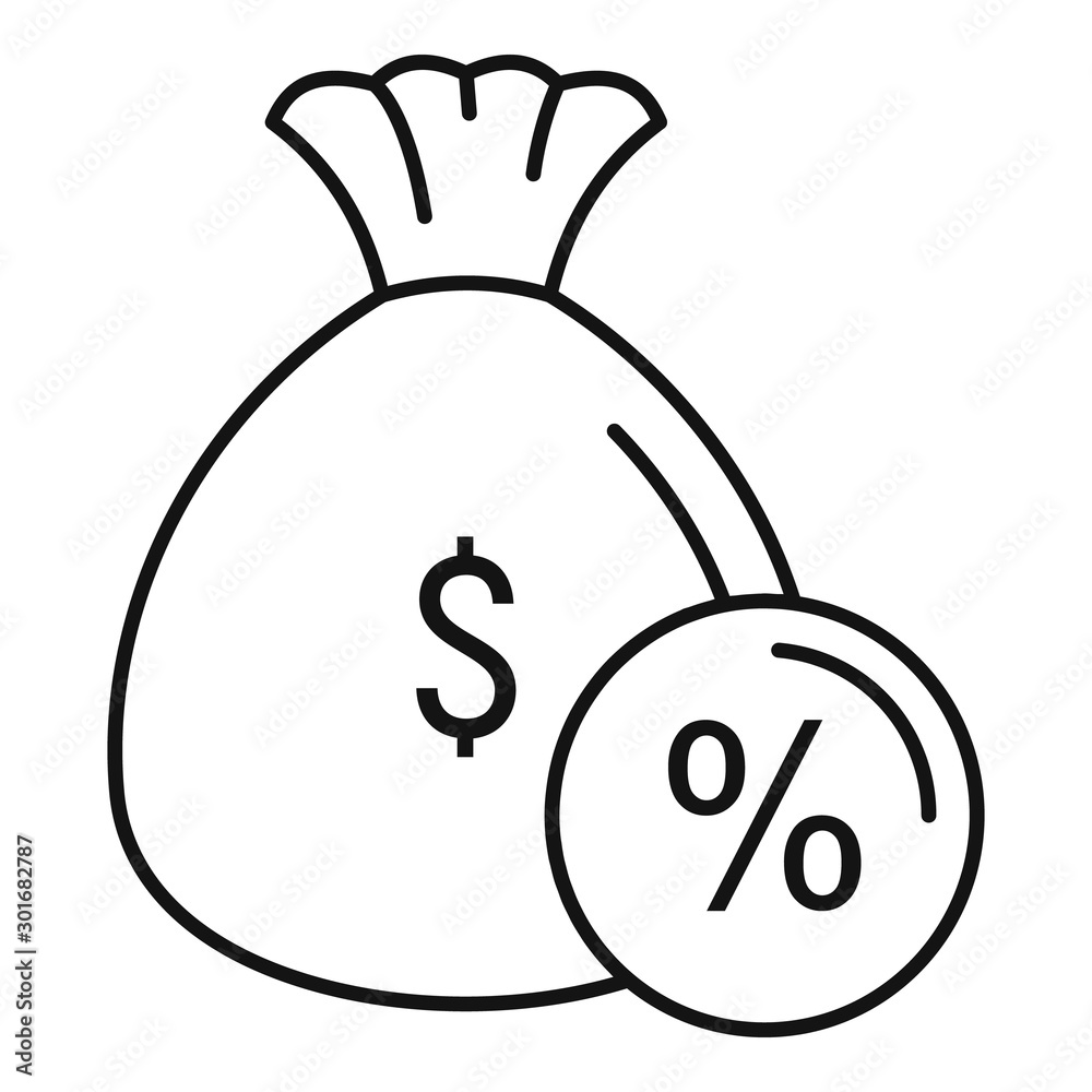 Safe money bag icon. Outline safe money bag vector icon for web design isolated on white background Safe money bag icon. Outline safe money bag vector icon for web design isolated on white background