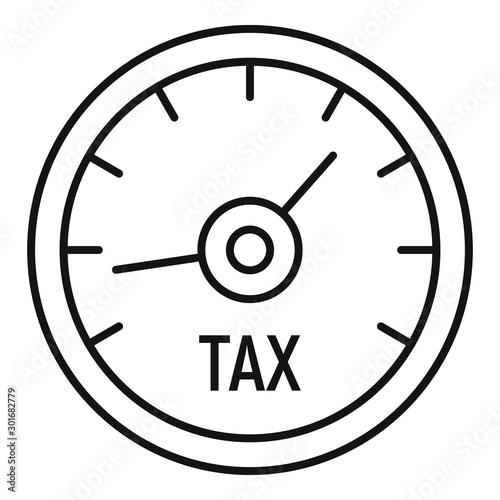 Tax clock icon. Outline tax clock vector icon for web design isolated on white background