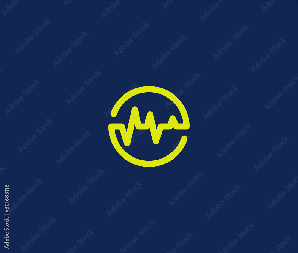 Sound wave Logo Premium Minimal emblem design template Symbol for music