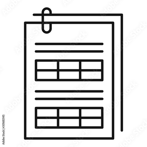 Tax papers icon. Outline tax papers vector icon for web design isolated on white background