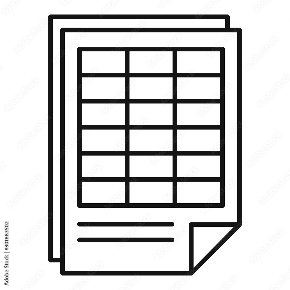 Tax table icon. Outline tax table vector icon for web design isolated on white background Tax table icon. Outline tax table vector icon for web design isolated on white background
