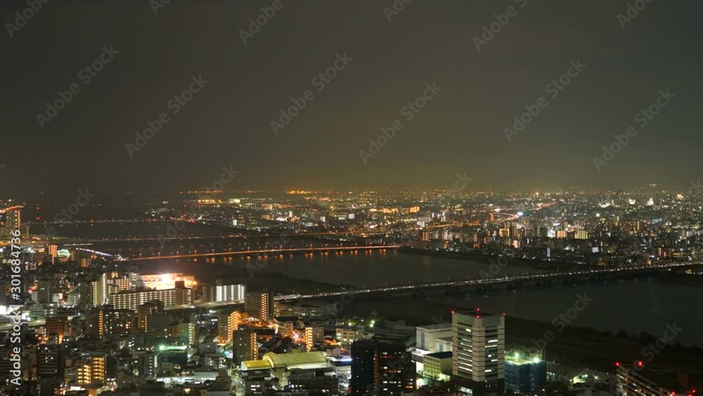 timelapse Osaka City Skyline in Japan. timelapse Osaka City Skyline in Japan.