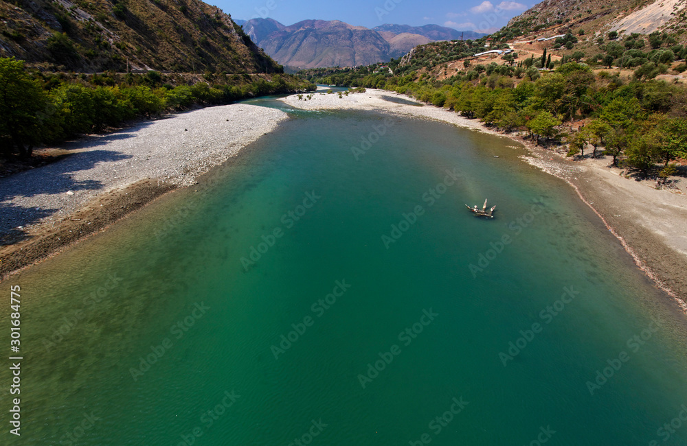 Obraz premium The Vjosa River in Albania