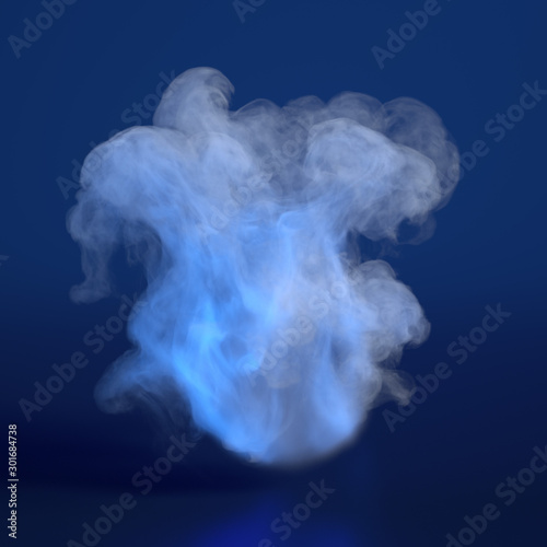 Beautiful explosion with smoke and fire. 3d illustration, 3d rendering.