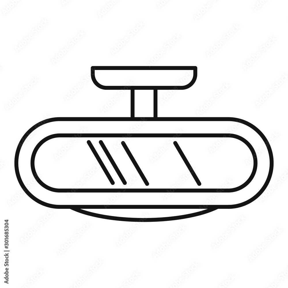 Car back mirror icon. Outline car back mirror vector icon for web design isolated on white background Car back mirror icon. Outline car back mirror vector icon for web design isolated on white background