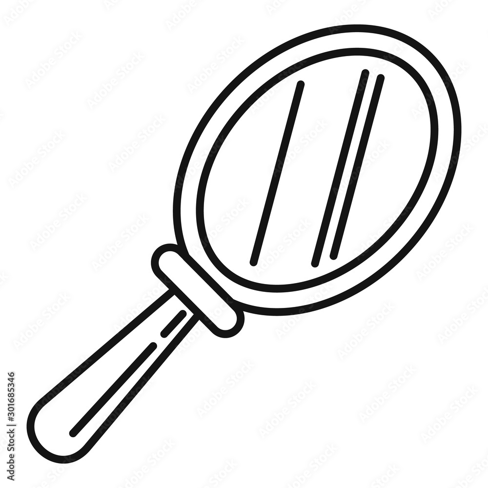 Hand mirror icon. Outline hand mirror vector icon for web design isolated on white background Hand mirror icon. Outline hand mirror vector icon for web design isolated on white background