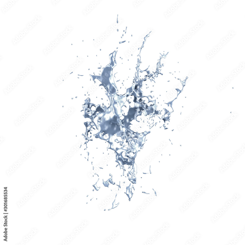 Obraz premium Splash fluid. 3d illustration, 3d rendering.