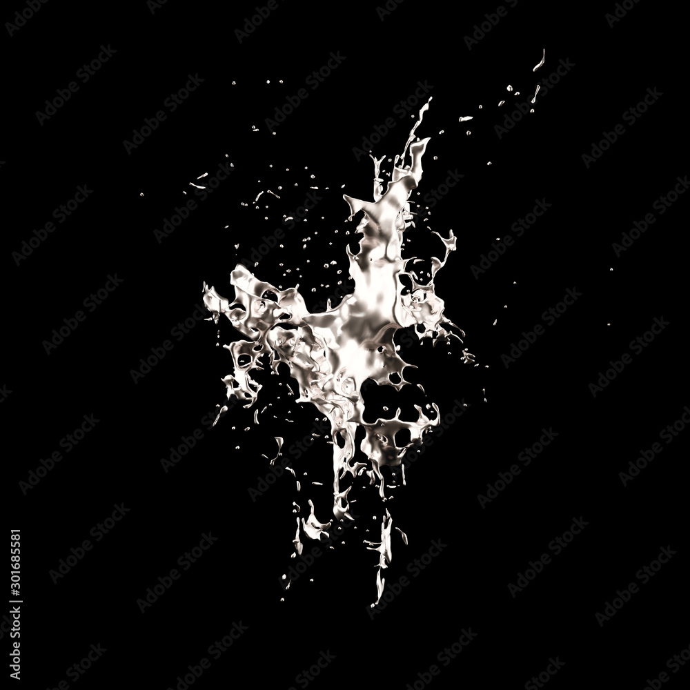 Obraz premium Splash fluid. 3d illustration, 3d rendering.