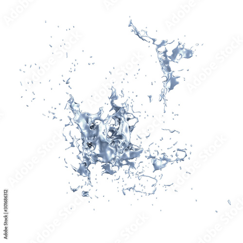 Splash fluid. 3d illustration, 3d rendering.