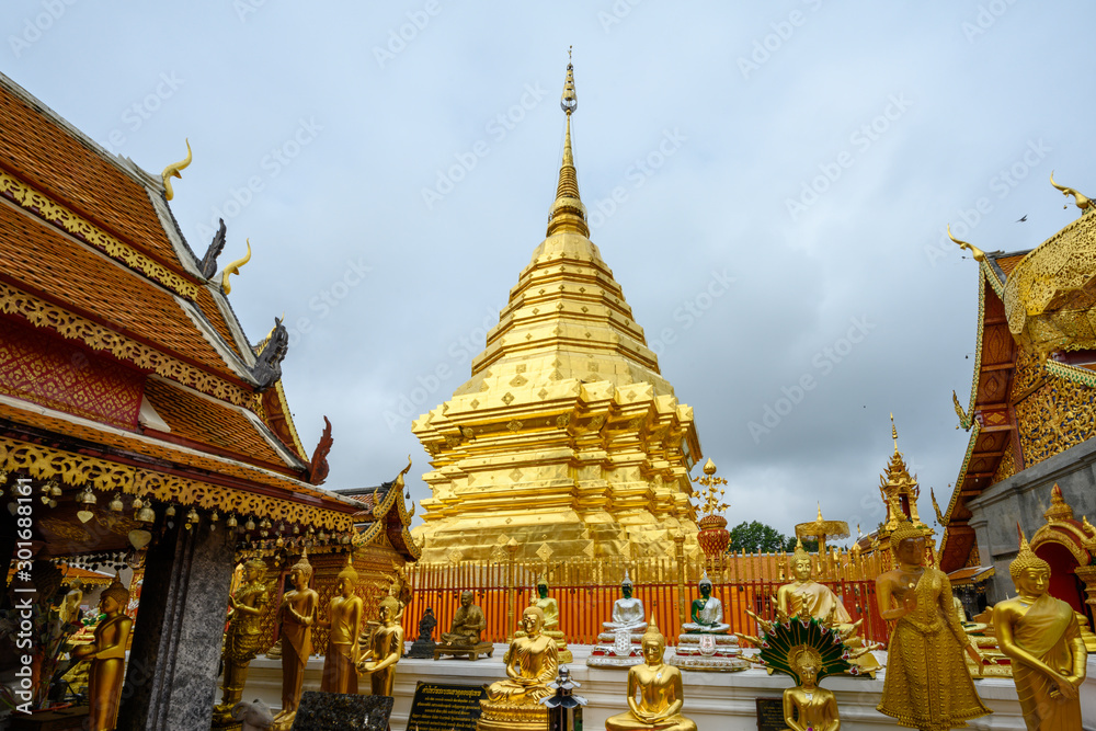 Wat Phra That Doi Suthep are popular tourist attraction of Chiang Mai in Thailand.