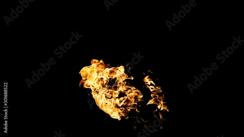 Fire flames on black background. fire on black background isolated. fire patterns