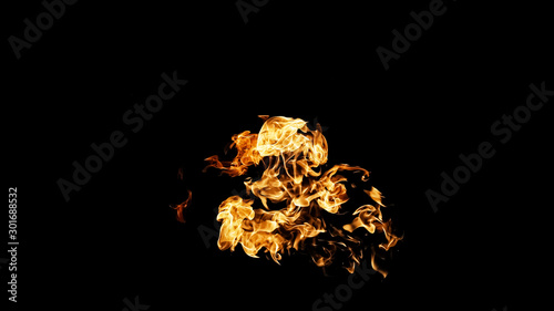 Fire flames on black background. fire on black background isolated. fire patterns