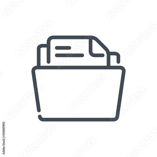 Folder with file line icon. Folder with document vector outline sign.