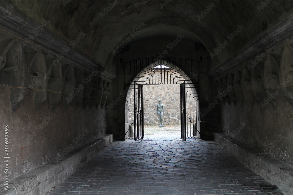 Corridor in Zvolen castle in baroque style, Zvolen, Slovakia