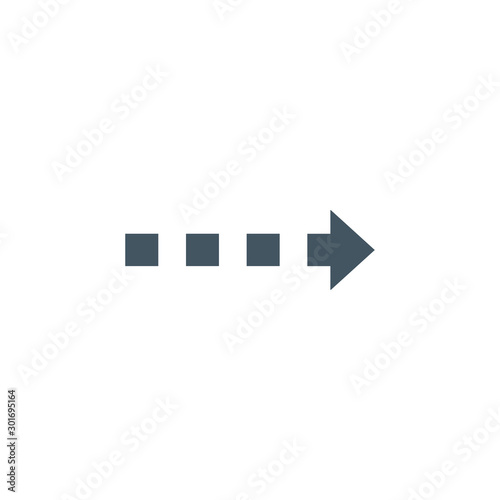 Dashed arrow right, Stock Vector illustration isolated on white background.