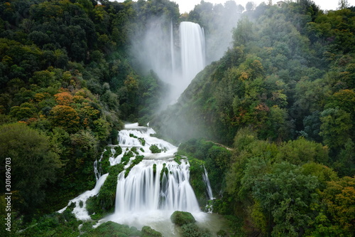 Marmore Waterfall in autumn, Valnerina, Terni, Umbria, Italia photo