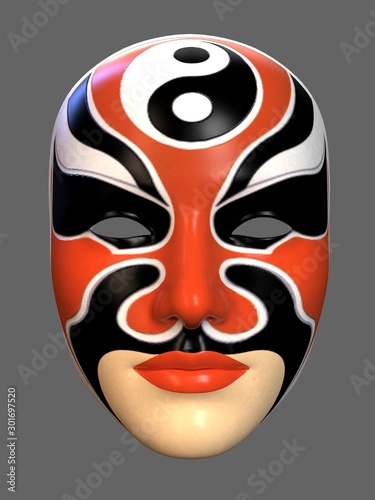 Mask in art style. 3d illustration