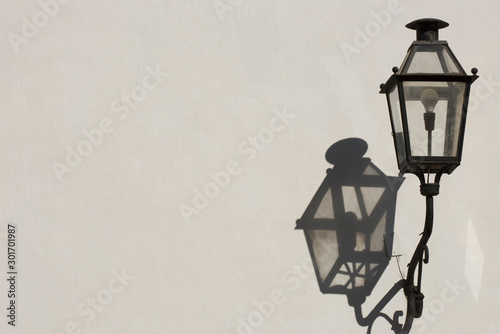 Vintage street lamp in the streets of Tiradentes, Minas Gerais, Brazil - copy space for text/vintage/architecture photo