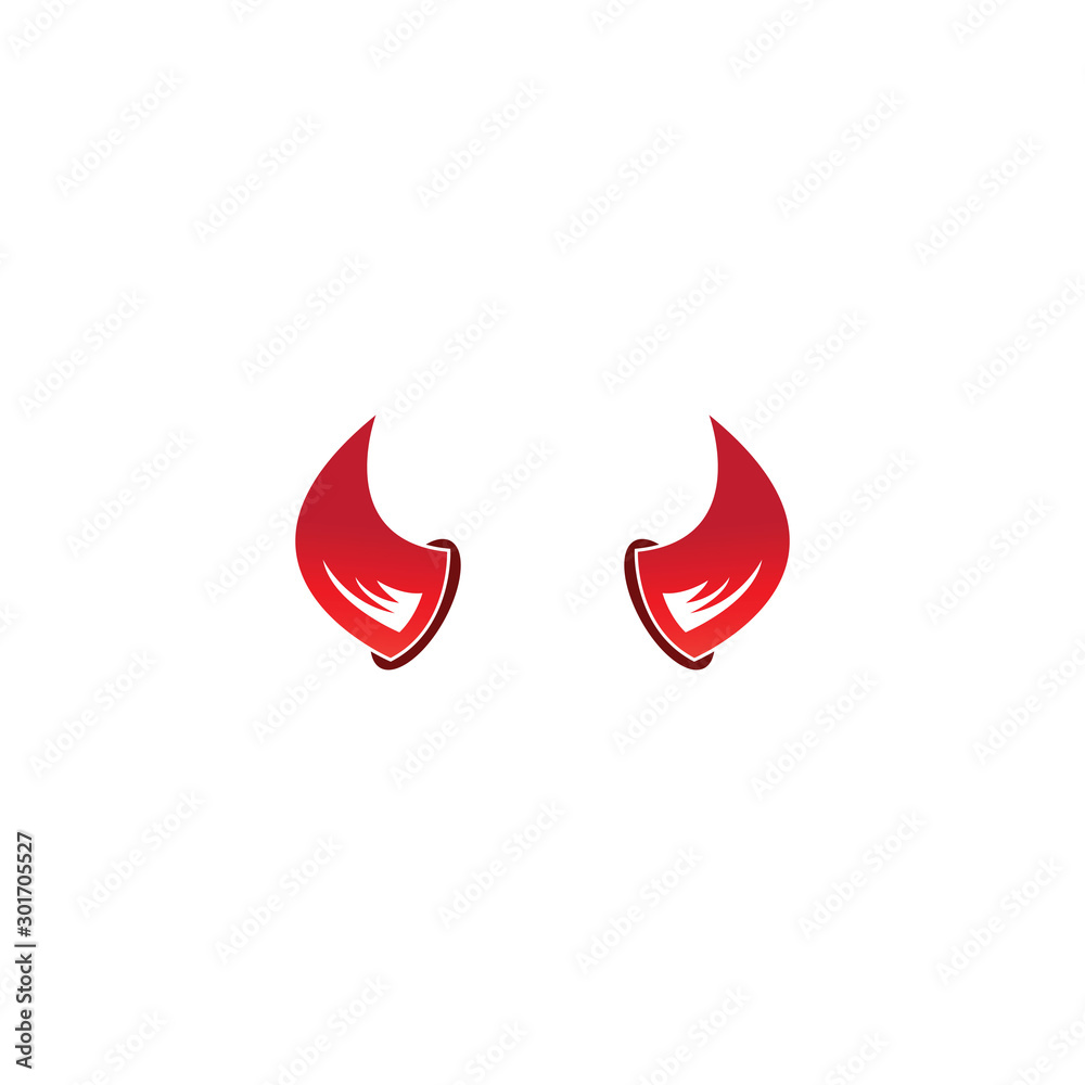 Devil horn vector icon logo design illustration template Devil horn vector icon logo design illustration template