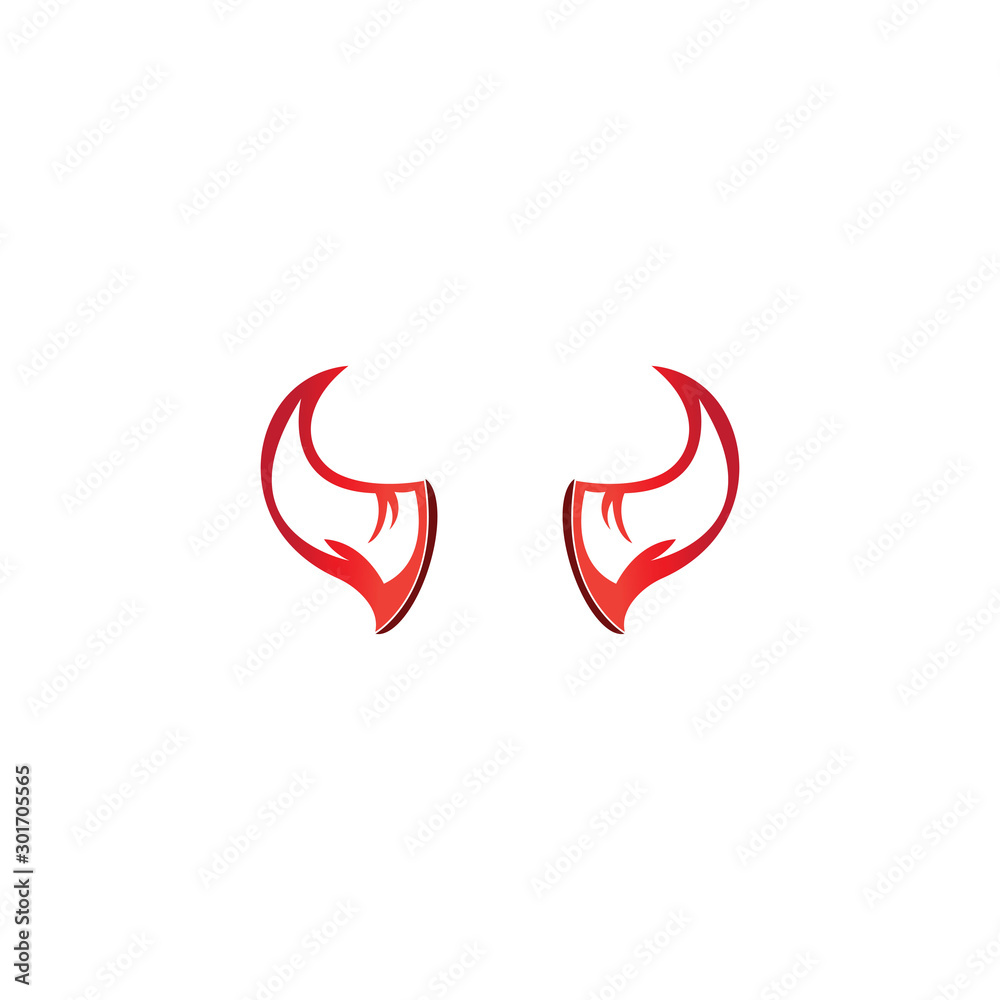 Devil horn vector icon logo design illustration template Devil horn vector icon logo design illustration template