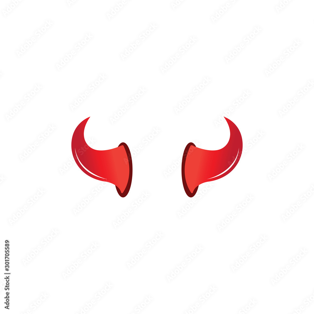 Devil horn vector icon logo design illustration template Devil horn vector icon logo design illustration template