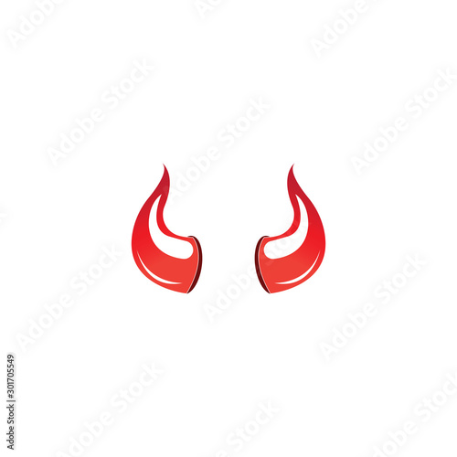 Devil horn vector icon logo design illustration template