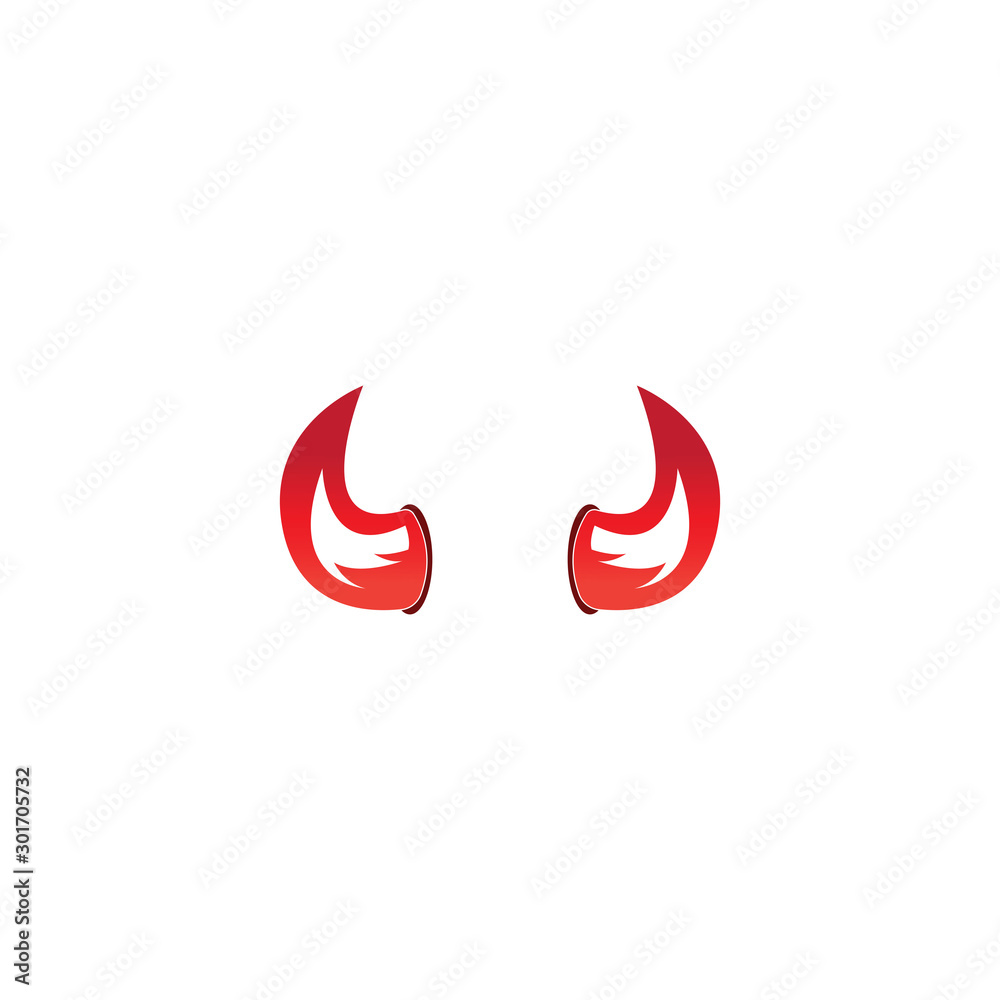 Devil horn vector icon logo design illustration template Devil horn vector icon logo design illustration template