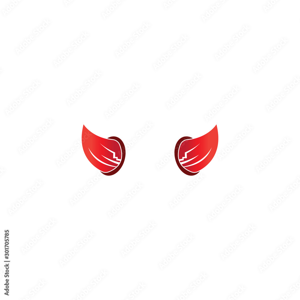 Obraz premium Devil horn vector icon logo design illustration template