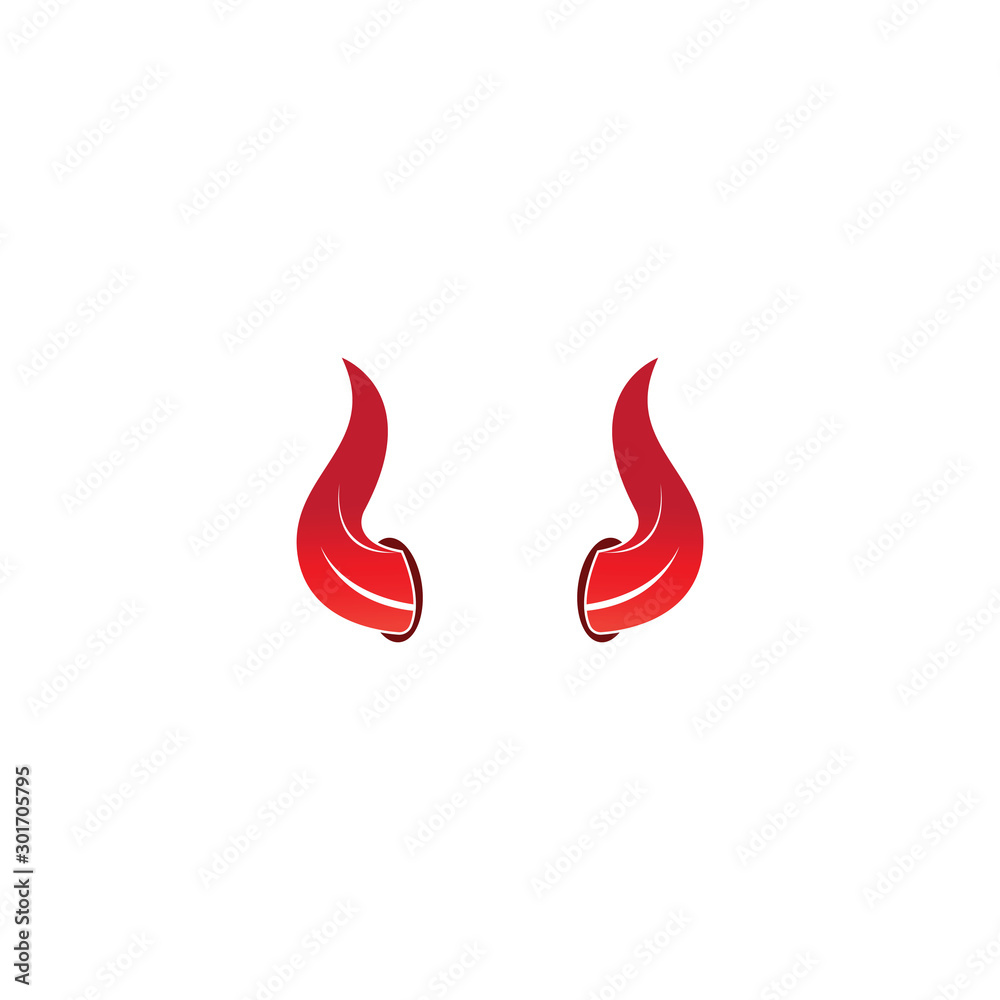 Devil horn vector icon logo design illustration template Devil horn vector icon logo design illustration template