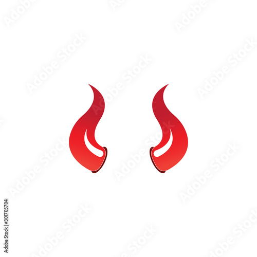 Devil horn vector icon logo design illustration template
