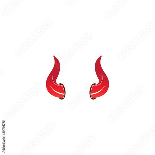 Devil horn vector icon logo design illustration template