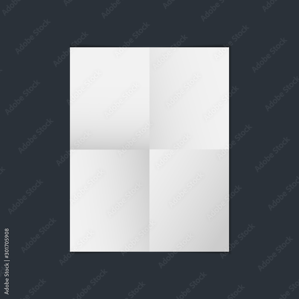 Blank paper. White paper mockup isolated on blue background. Vector illustration. Blank paper. White paper mockup isolated on blue background. Vector illustration.