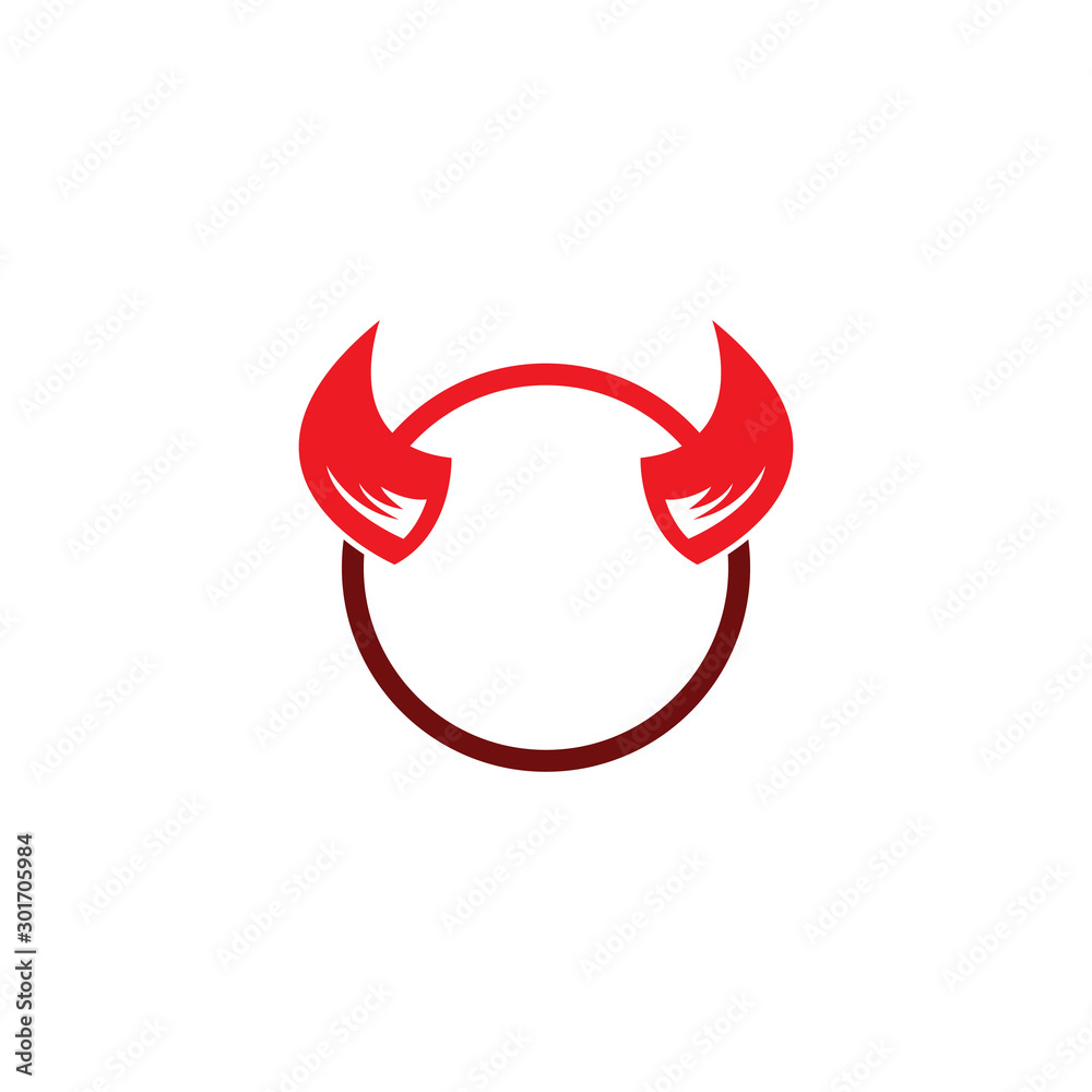 Devil horn vector icon logo design illustration template