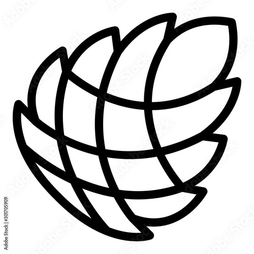 Pine cone icon. Outline pinecone vector icon for web design isolated on white background