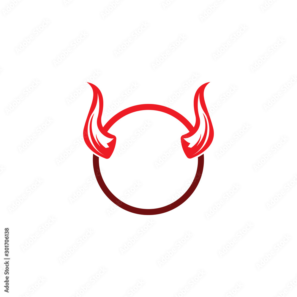 Devil horn vector icon logo design illustration template Devil horn vector icon logo design illustration template