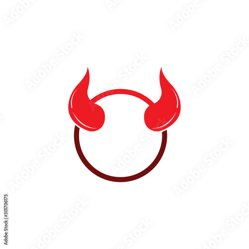 Devil horn vector icon logo design illustration template