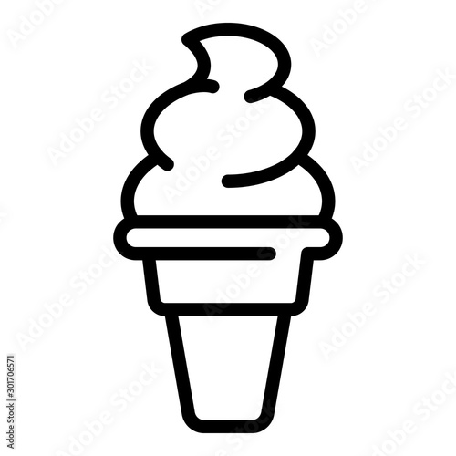 Ice cream in a conical cup icon. Outline ice cream in a conical cup vector icon for web design isolated on white background