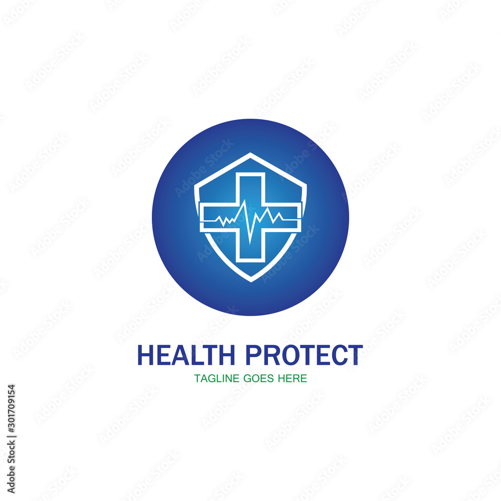 health protection with shield logo design vector template for medical or insurance company-vector health protection with shield logo design vector template for medical or insurance company-vector