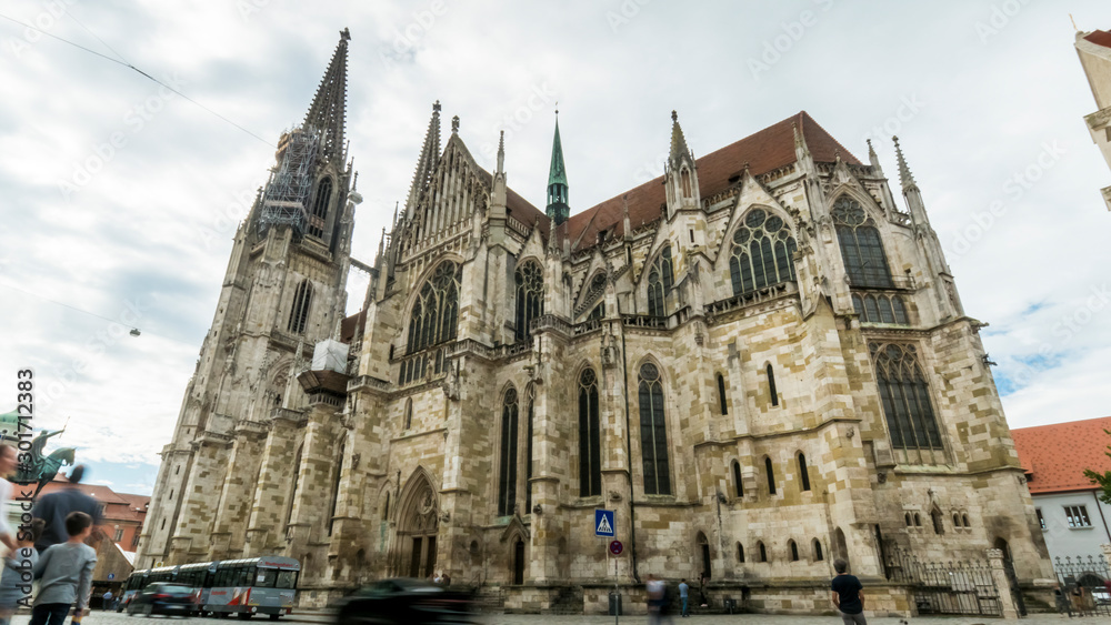 Side entrance of St. Peter's Cathedral in Regensburg