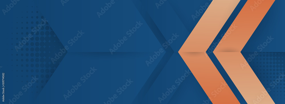 Minimal blue geometric background. Dynamic shapes composition with orange lines. Abstract background modern hipster futuristic graphic. Vector abstract background texture design, bright poster, banner