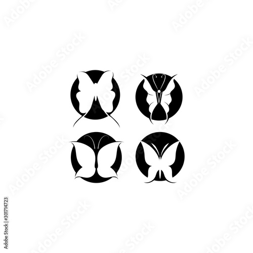 Butterfly conceptual simple Logo design template Vector illustration