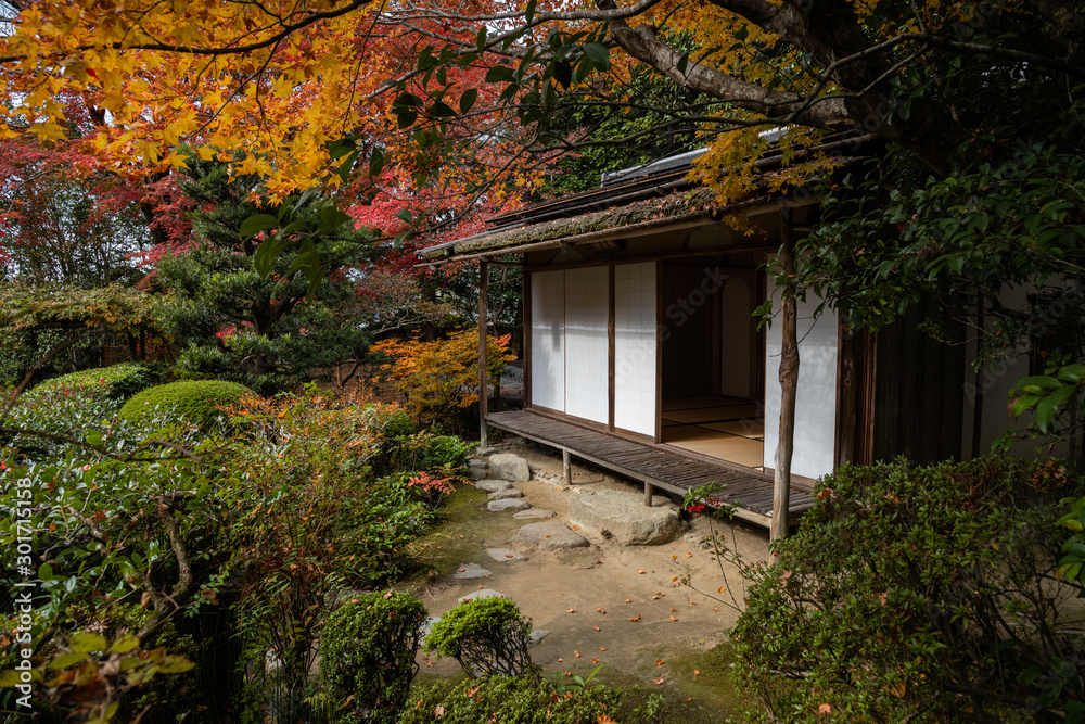京都 詩仙堂の紅葉と秋の景色