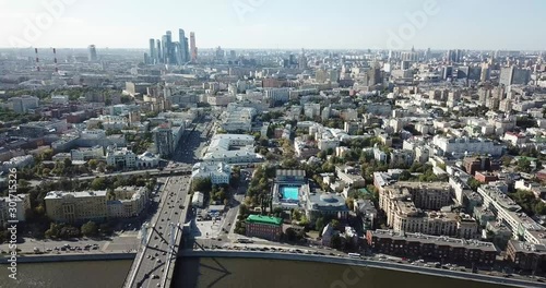 aerial photography of Moscow in summer in sunny weather